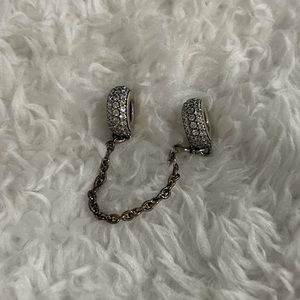 Pandora: Sparkling Pave Safety Chain Charm